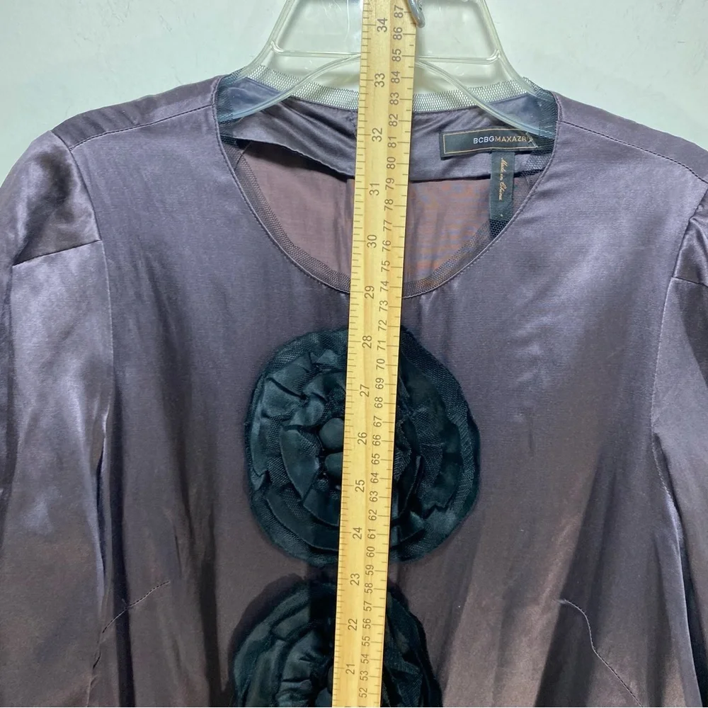 BCBG‎ Maxazria Y2K Silk Coquette Fairy Goth Babydoll Dress Embellished S Dollete - Picture 6 of 8